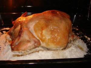 курица на соли в духовке