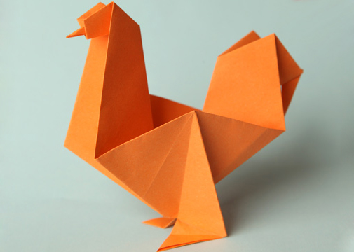 Оригами петух